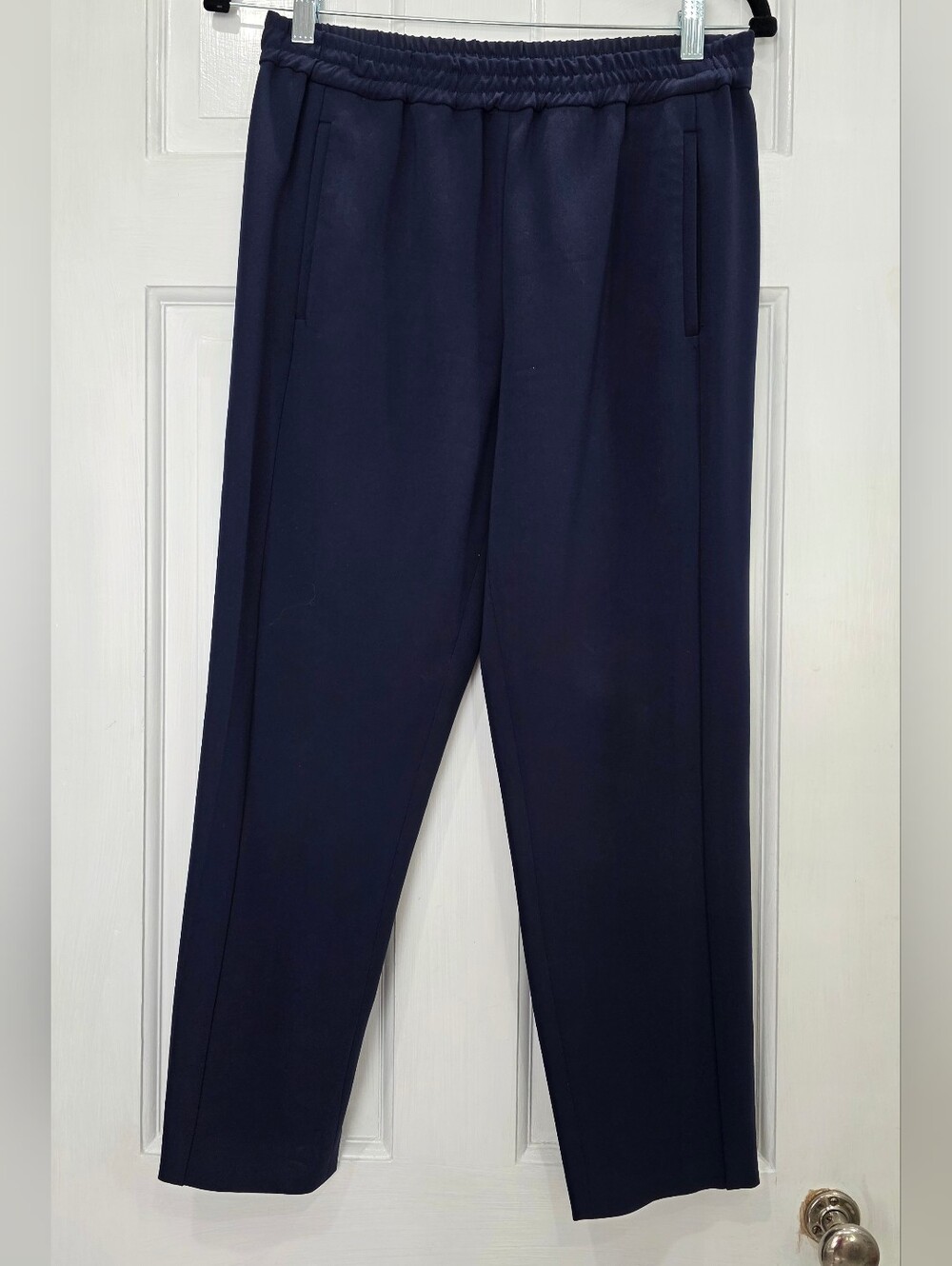 Theory Navy Dress Pants with Elastic Waist Pull On